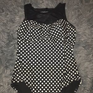 Black and White Polka Dot Swimsuit